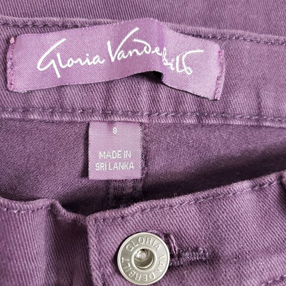 Gloria Vanderbilt Amanda Womens Jeans Size 8 Short Purple Straight Leg Stretch - Picture 7 of 10